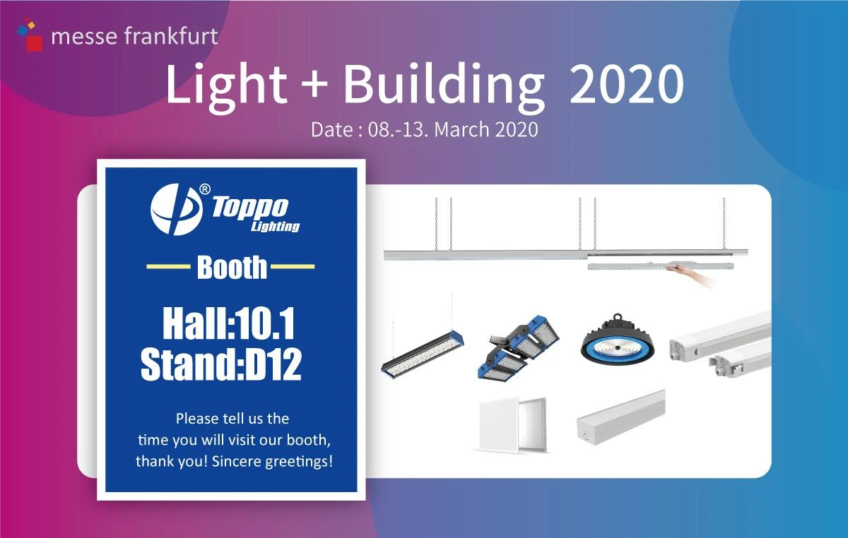 Light + Building 2020 Invitation–Toppo Lighting (Hall 10.1, Stand D12)